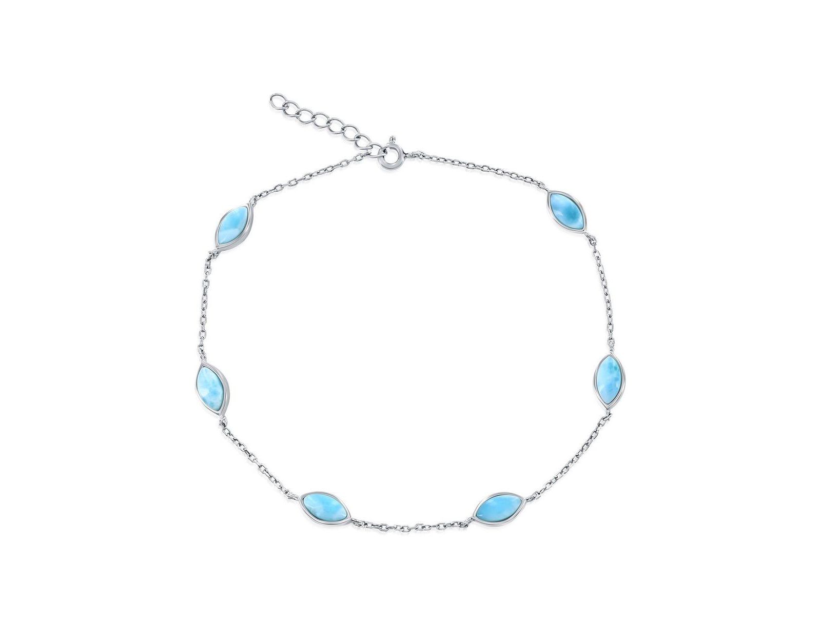 Браслет на ногу Sterling, Marquise Larimar