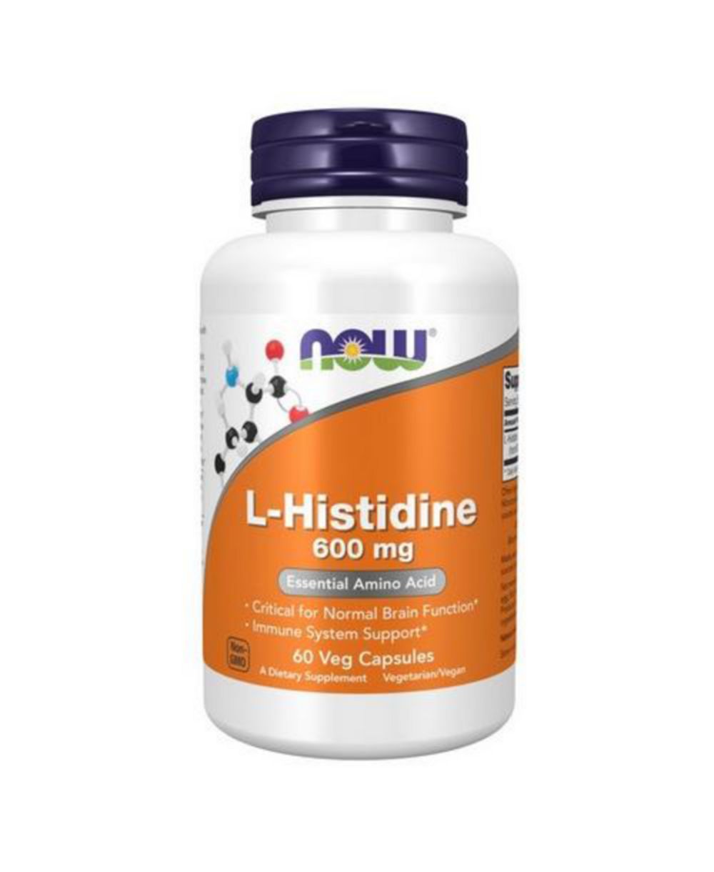 NOW Foods L-Histidine, 600 Mg, 60 вегетарианских капсул