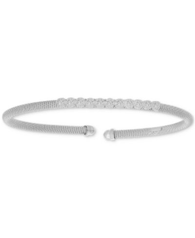 Браслет-манжет cuff из Cubic Zirconia Mesh в Sterling Silver или 14k Gold или 14k Rose Gold Over Sterling Silver