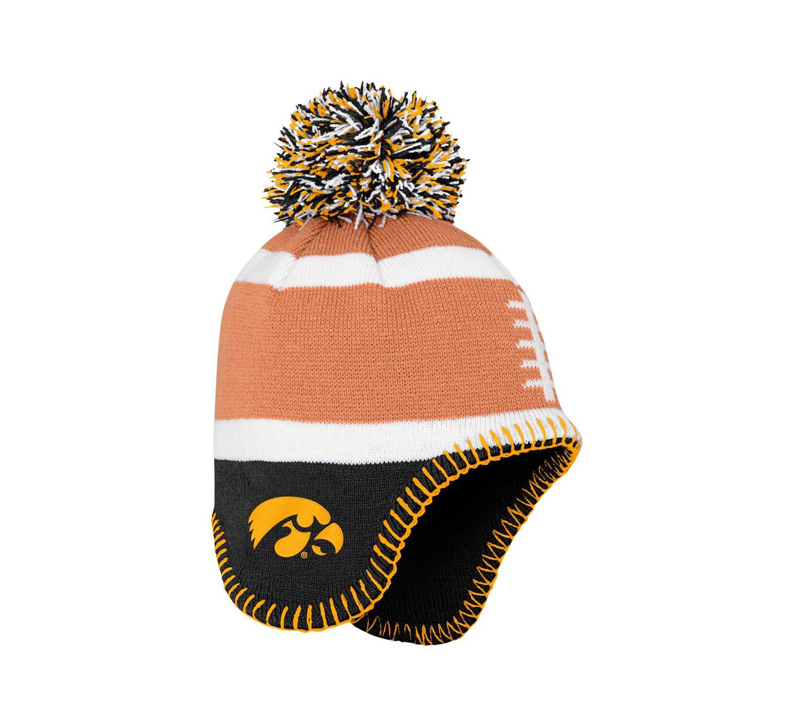 Детская вязаная шапка Fanatics Iowa Hawkeyes Football Head с помпоном