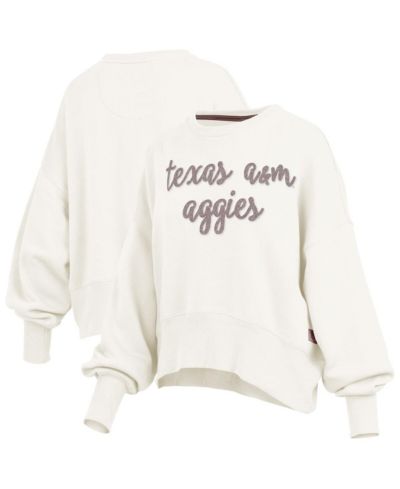 Pressbox Women's Cream Texas A&M Aggies Chelsea Oversized Pullover Sweatshirt
