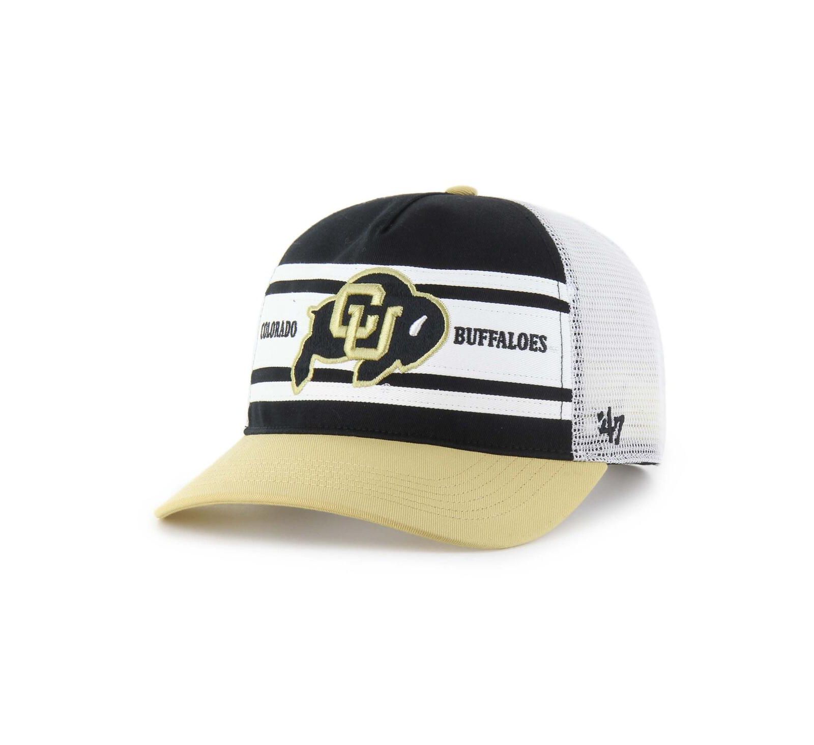 '47 Brand кепка trucker для мальчиков и девочек, черная/золотая, Colorado Buffaloes Super Stripe Hitch
