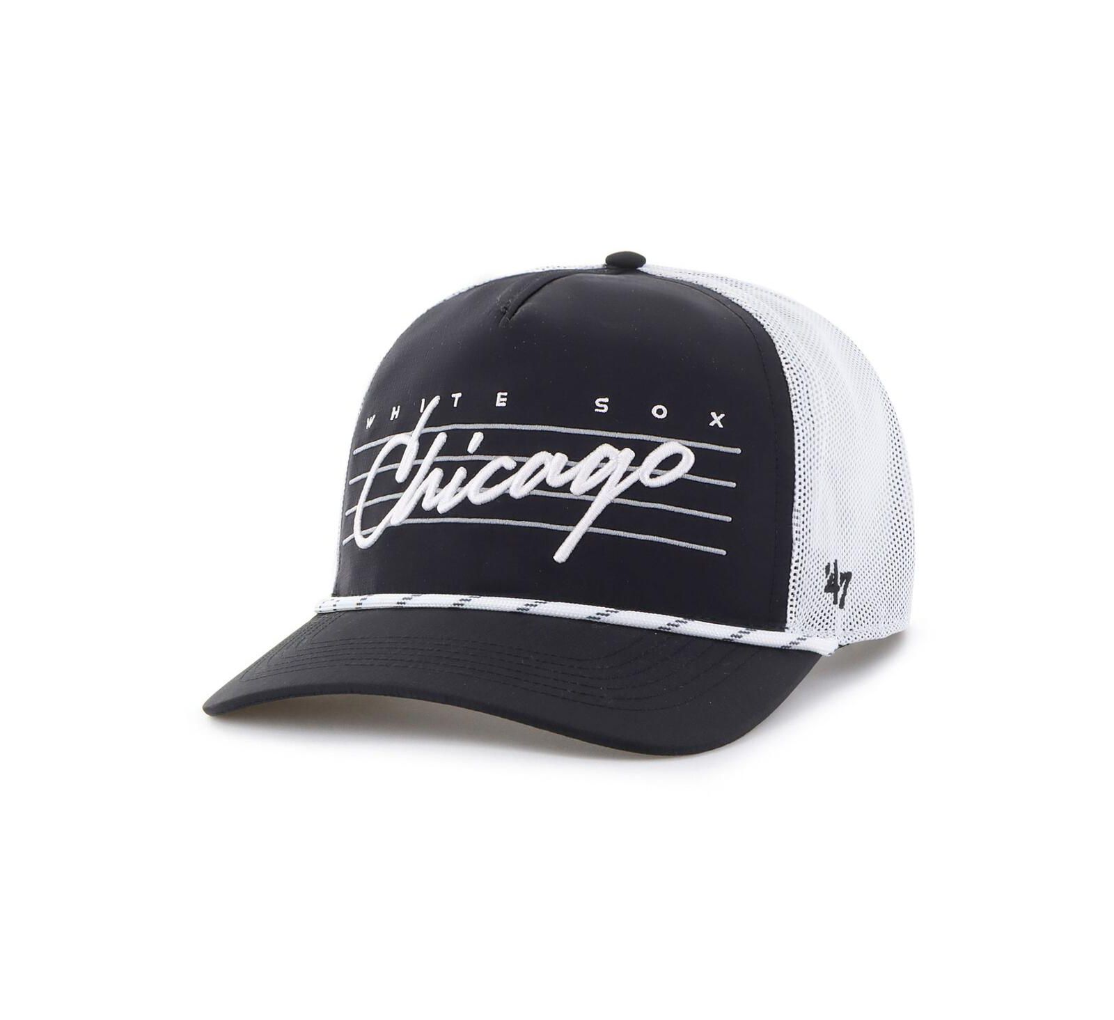 Мужская регулируемая кепка '47 Brand Chicago White Sox Black Brrr Downburst Mesh Hitch