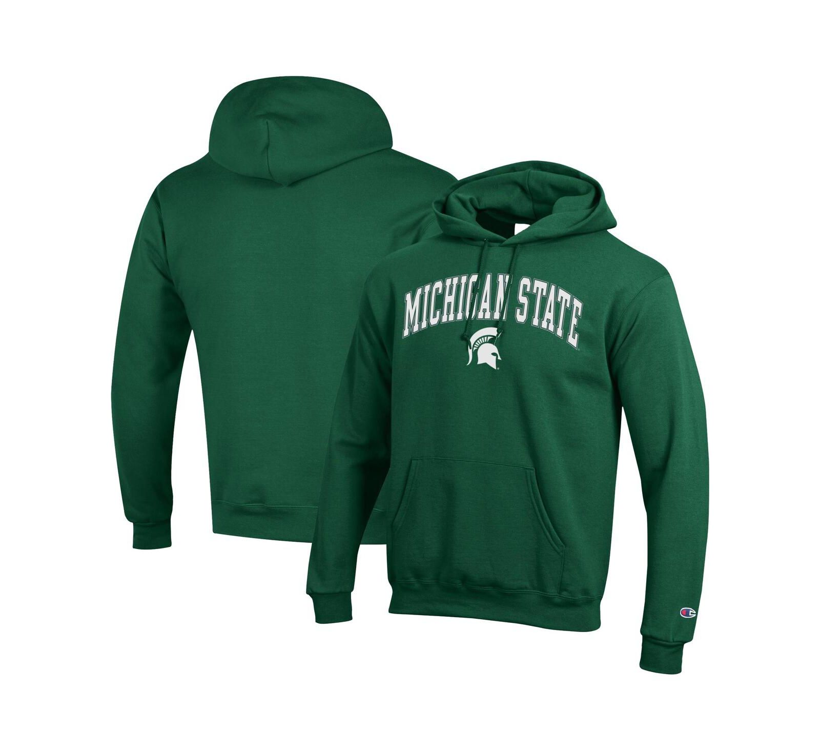 Мужское худи Champion Green Michigan State Spartans Arch Over Logo