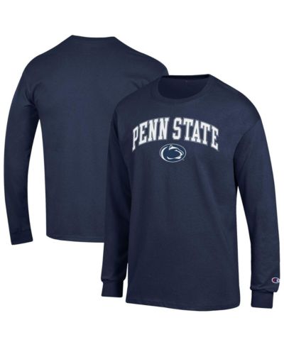 Мужская футболка Champion Navy Penn State Nittany Lions Arch Over Logo Long Sleeve