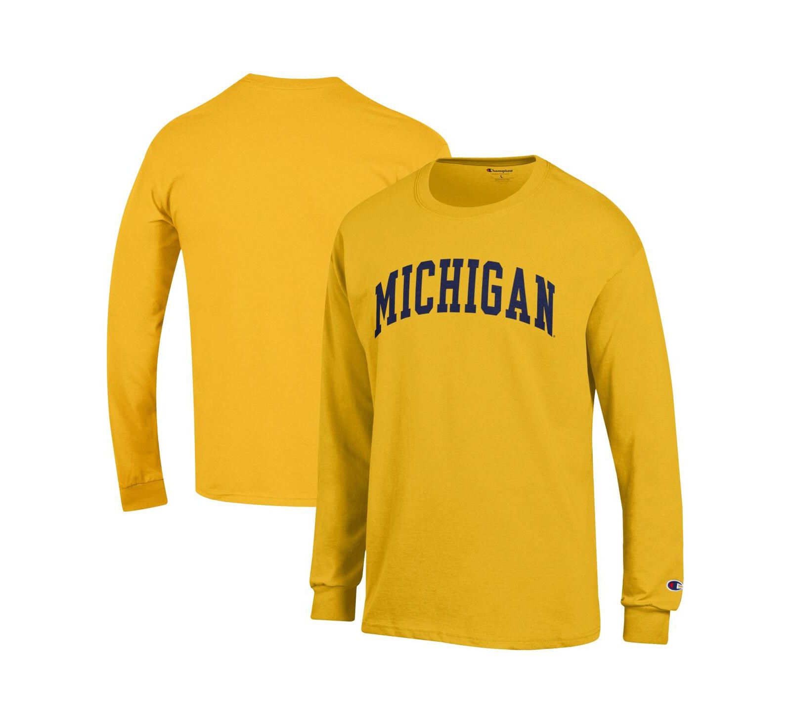 Мужская футболка Champion Michigan Wolverines Basic Arch Long Sleeve Maize