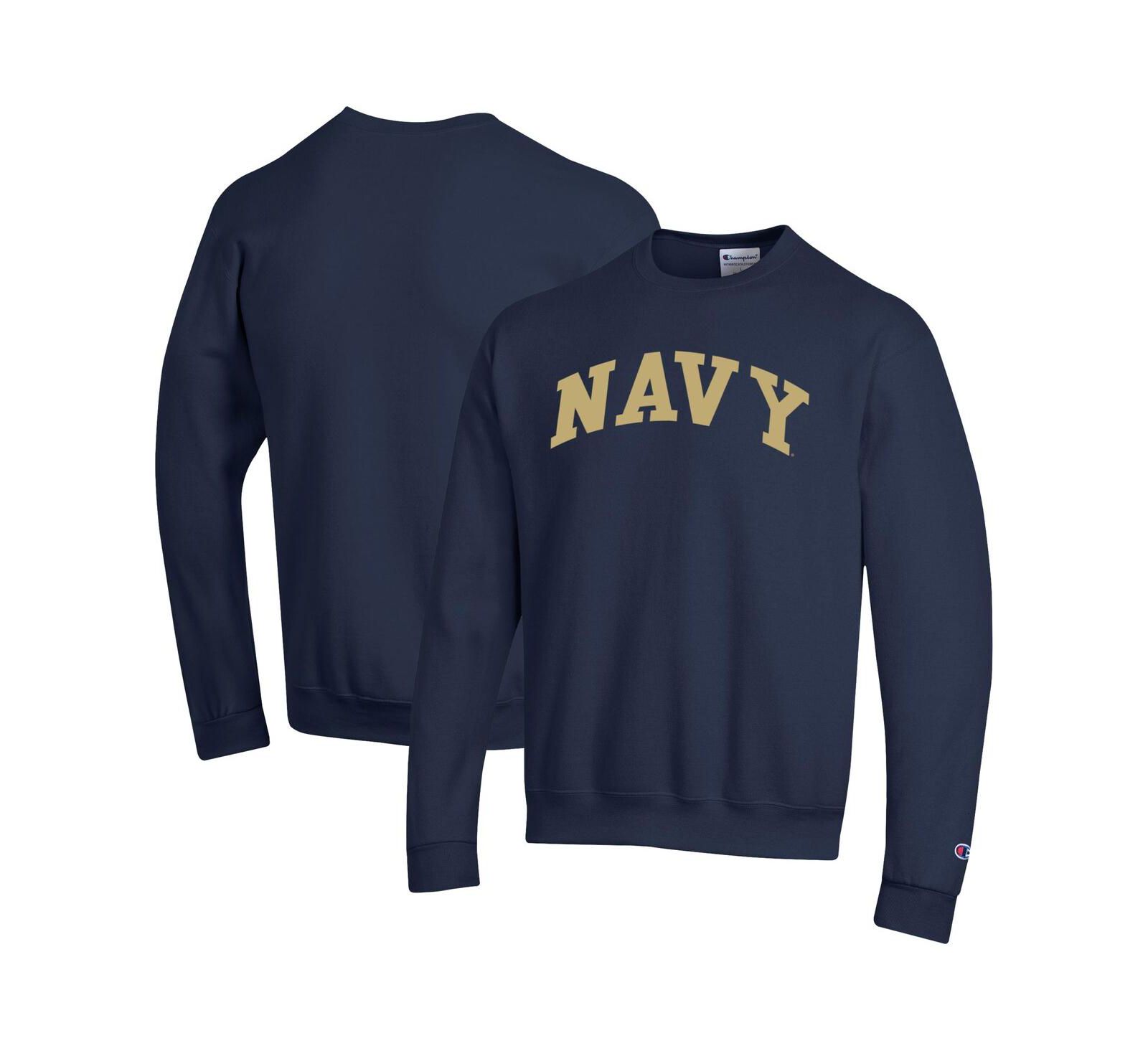 Champion Men's Navy Midshipmen Basic Arch Fleece Pullover Sweatshirt