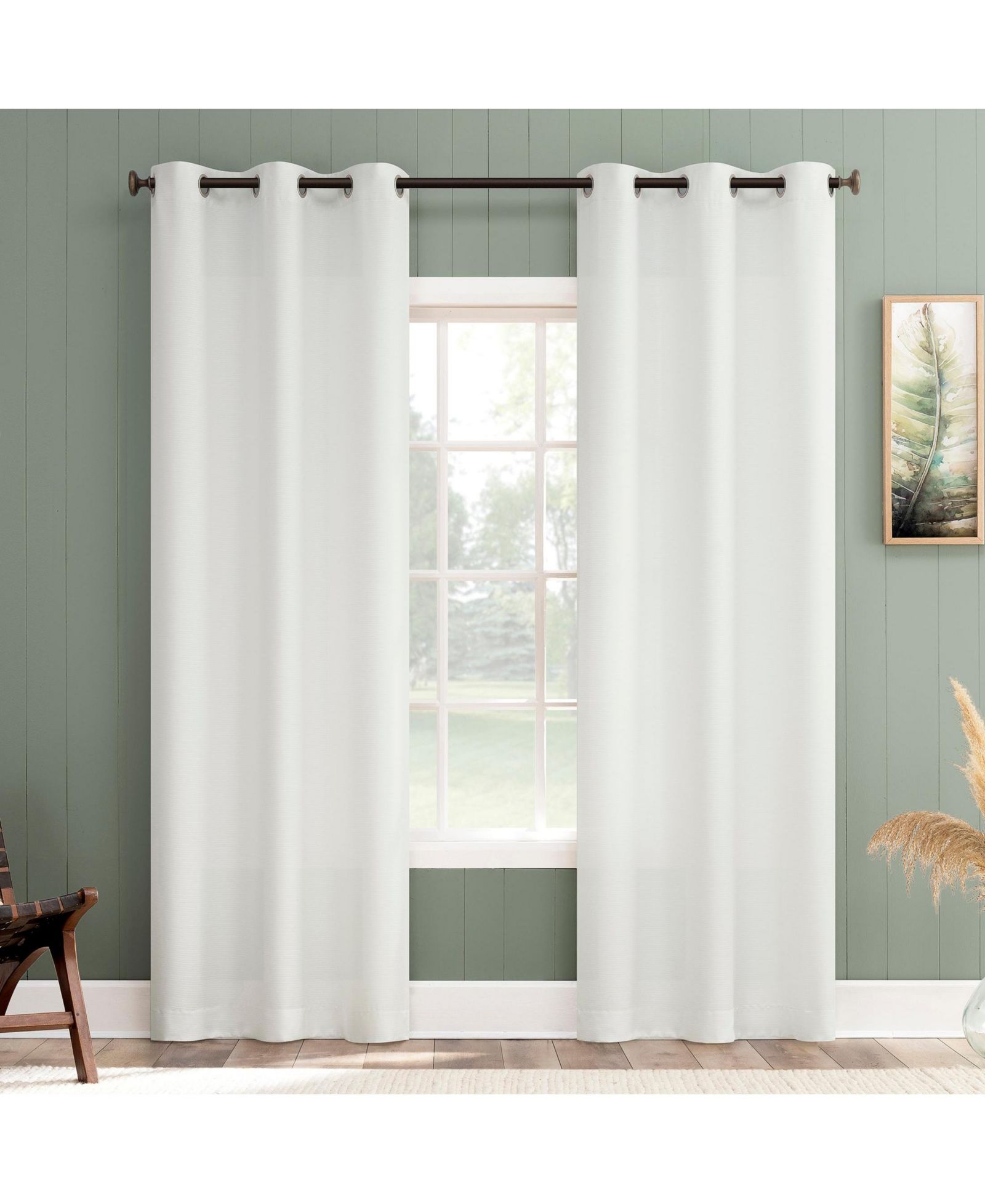 No. 918 Lance Textured Semi-Sheer Grommet Curtain Panel