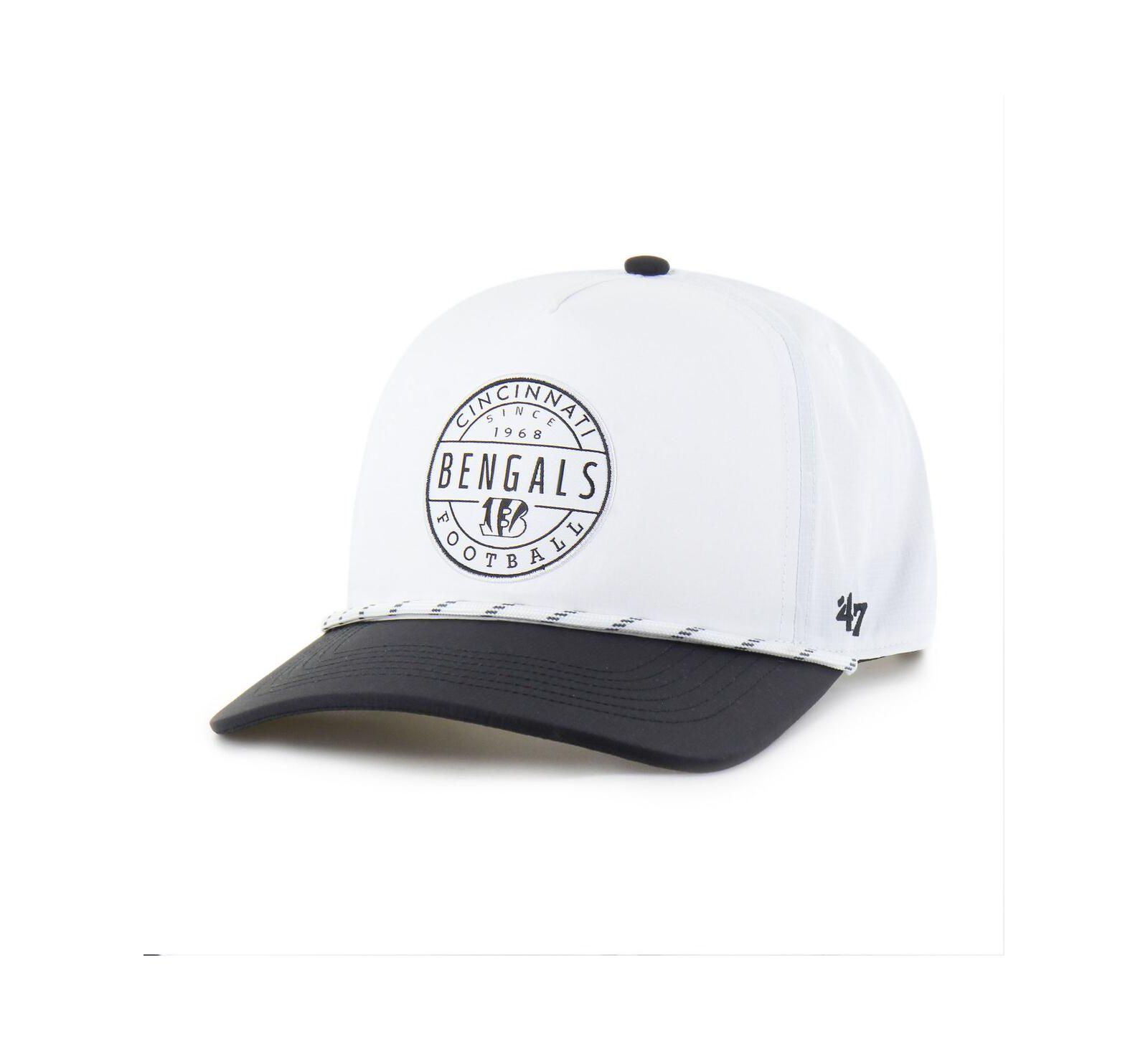 '47 Brand Men's White/Black Cincinnati Bengals Suburbia Hitch Two-Tone Adjustable Hat