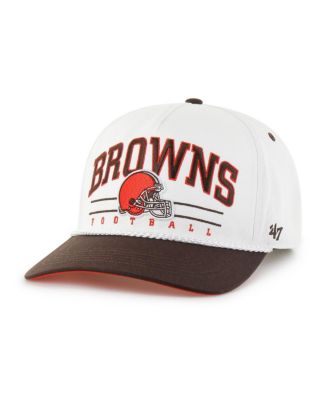 Мужская кепка '47 Brand White/Brown Cleveland Browns Roscoe Two-Toned Hitch Adjustable
