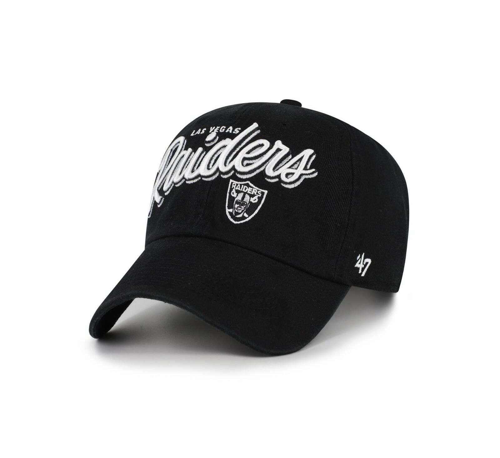 Женская кепка '47 Brand Black Las Vegas Raiders Ariana Clean Up Adjustable Hat