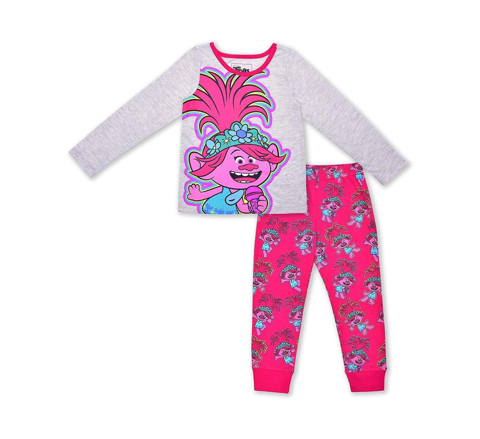 Детский комплект из 2-х предметов Children's Apparel Network Gray/Pink Trolls Graphic Long Sleeve T-Shirt Jogger Set