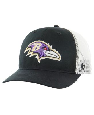 Регулируемая кепка '47 Brand Big Boys and Girls Black/White Baltimore Ravens Trucker Hat