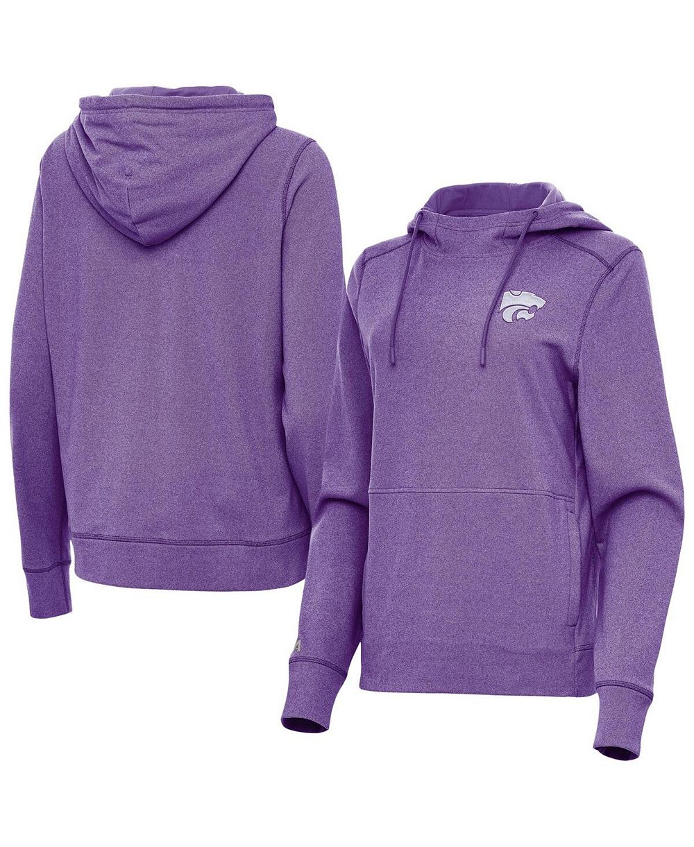 Худи Antigua Women's Heather Purple Kansas State Wildcats Justice Pullover