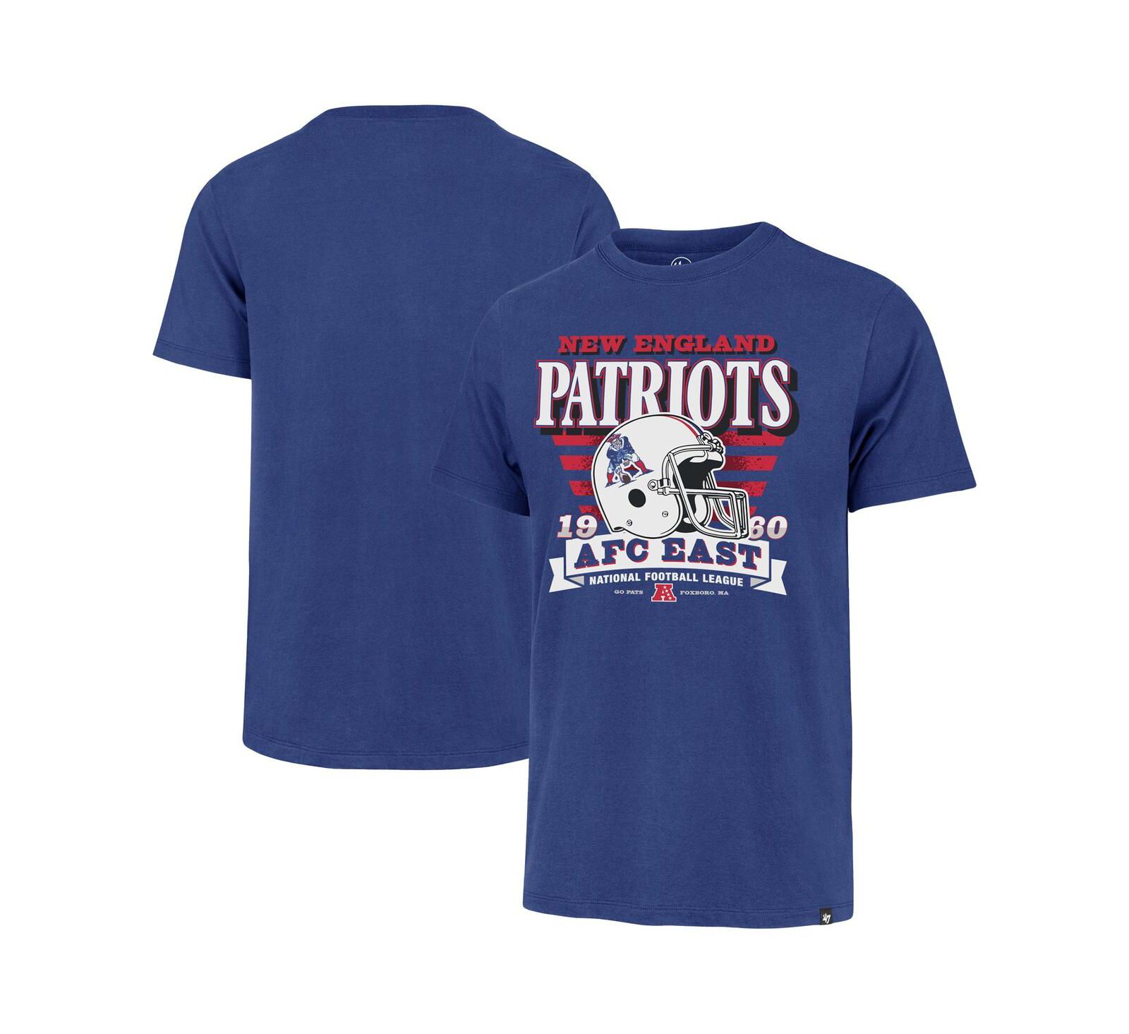 '47 Brand Мужская футболка '47 Brand Royal New England Patriots Stripe Splash Franklin Throwback