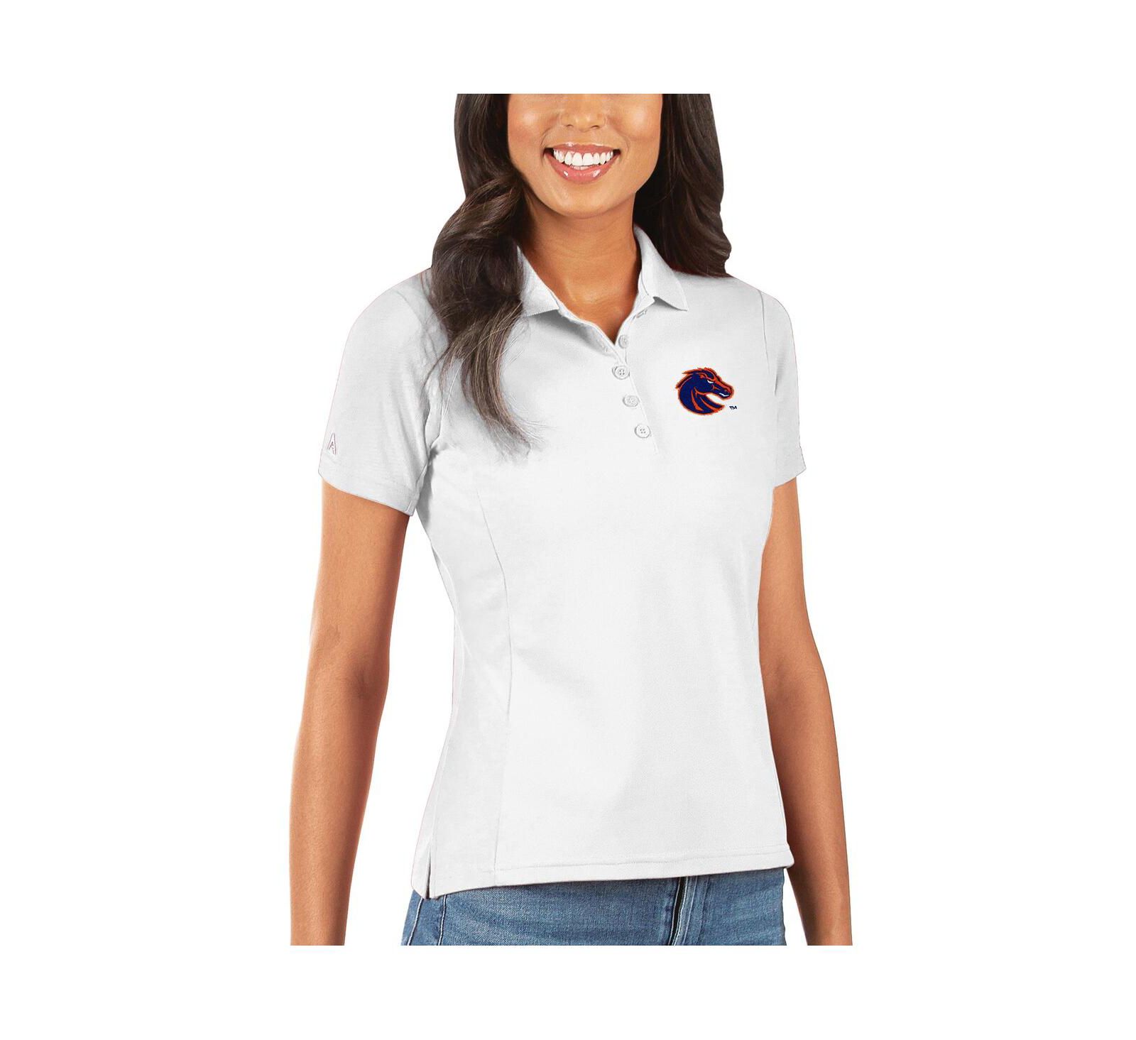 Поло Antigua Women's White Boise State Broncos Legacy Pique