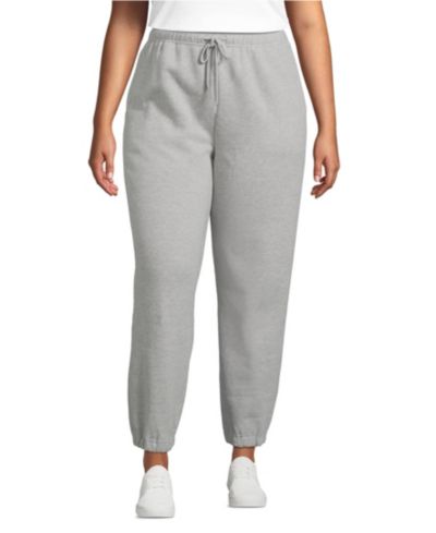 Lands' End Plus Size Serious Sweats High Rise Jogger Pants - Set Bottom