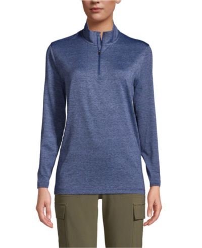 Мужская рубашка Lands' End Rapid Dry Space Dye Quarter Zip Pullover