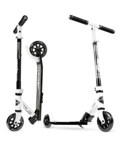 Folding Kick Scooter with Lights - Madd Gear Rush 125 - White Black