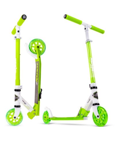 Folding Kick Scooter with Lights - Madd Gear Rush 125 - White Green