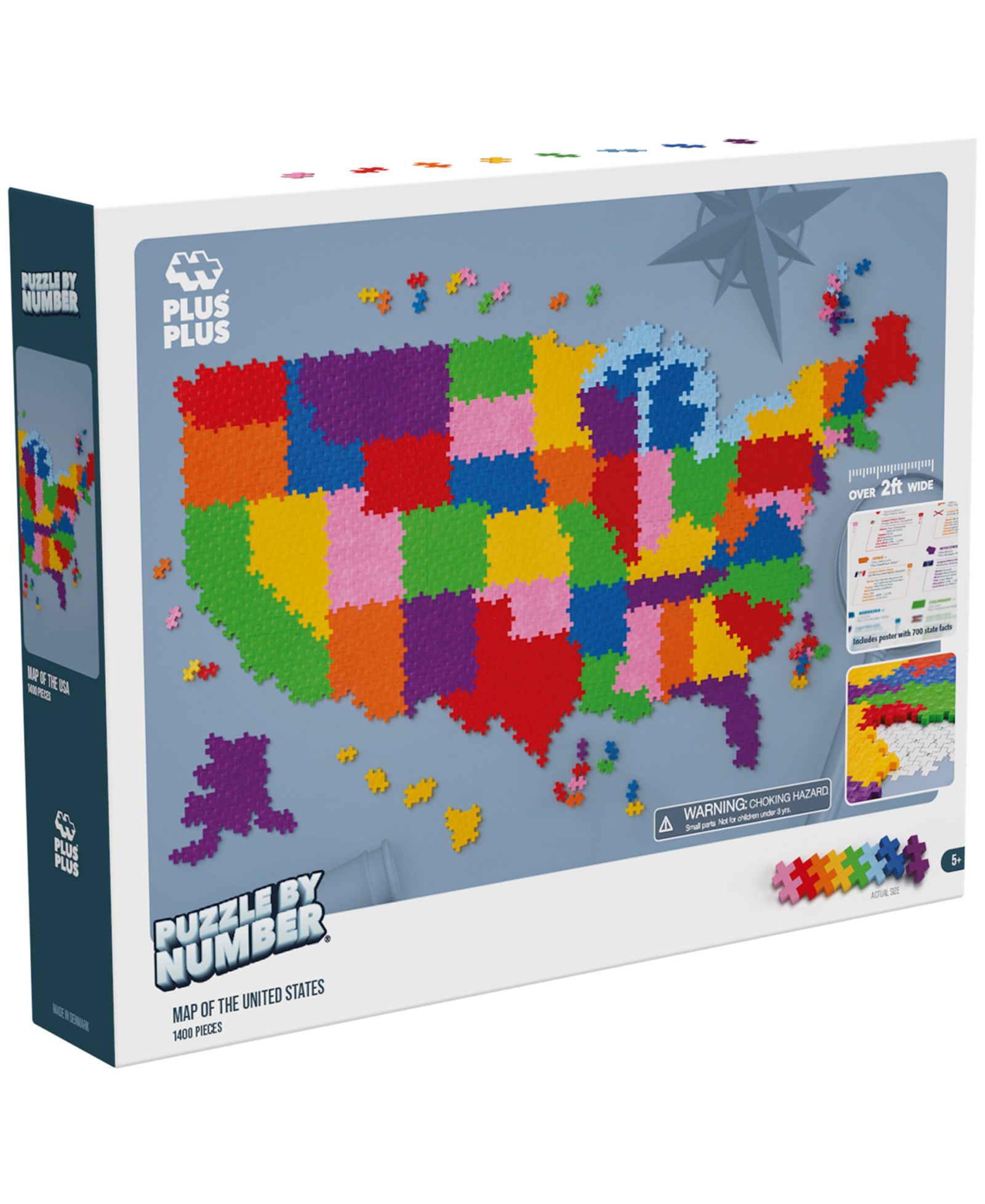 Plus-Plus Пазл Plus-Plus Puzzle By Number Map of the United States 1400 Pieces