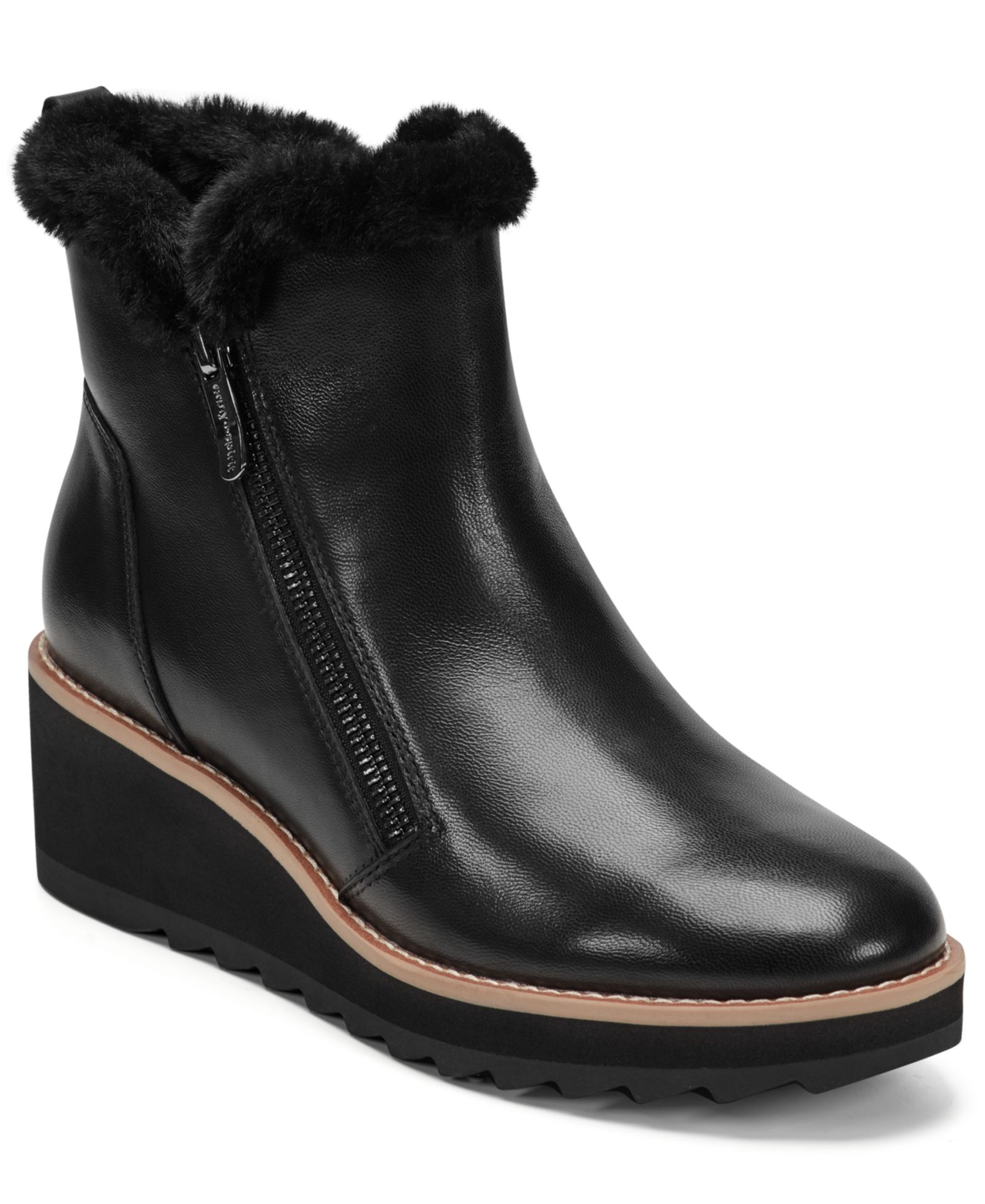 Easy Spirit Women's Jane Cozy Side Zip Wedge Booties