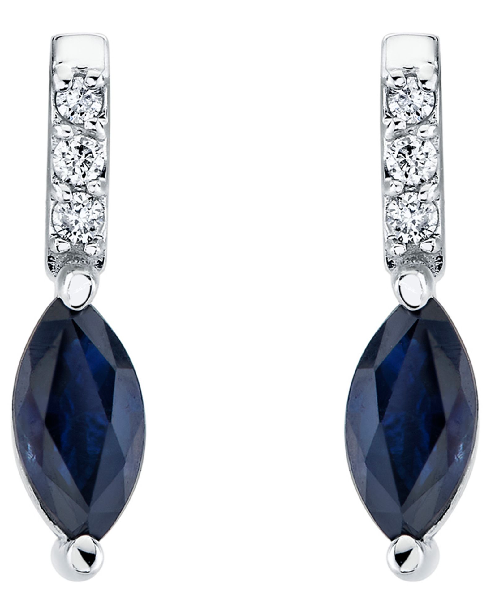 Серьги Sapphire Macy's (3/4 ct. t.w.) в белом золоте 10k