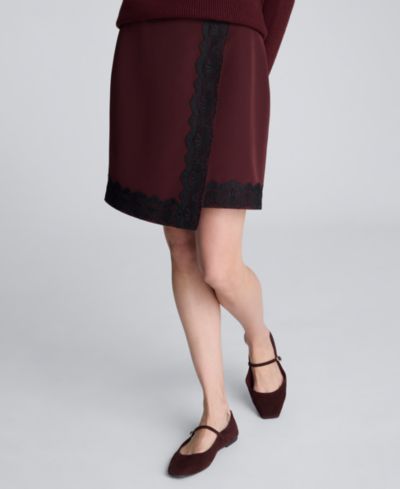 Женская асимметричная юбка-обертка Kenneth Cole Lace Trim Asymmetric Wrap