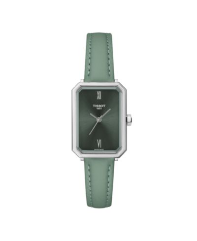 Tissot Women's Quartz Green Leather Strap Watch, 21.80mm