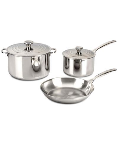 Le Creuset Five Piece Stainless Steel Cookware Set