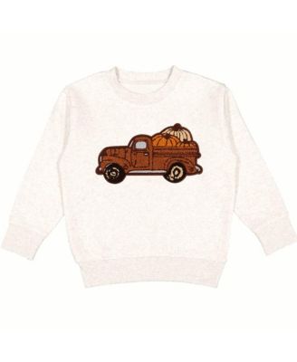 Sweet Wink Little and Big Boys Fall Truck Patch Sweatshirt
