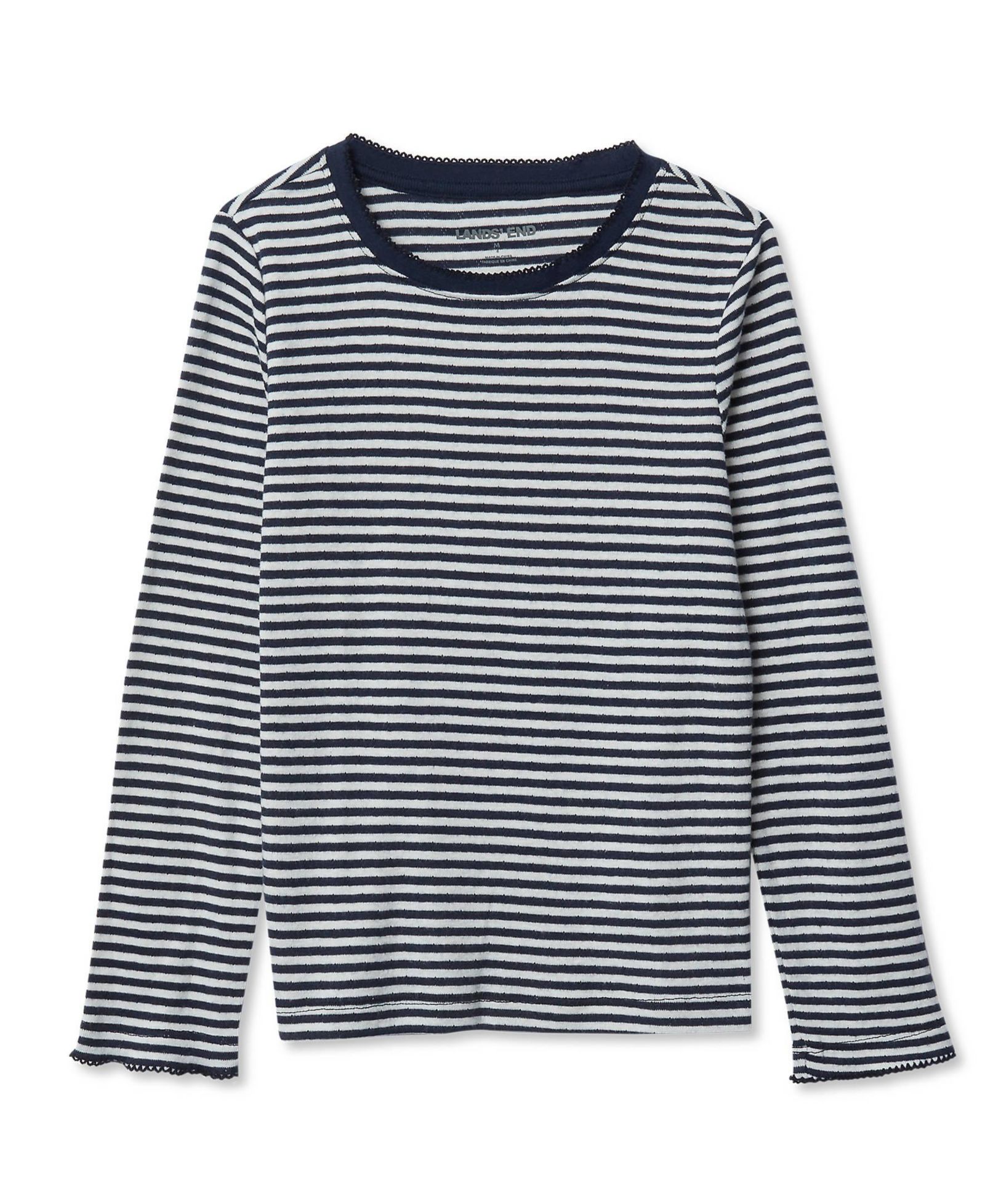 Рубашка Lands' End Long Sleeve Pointelle Knit, Детская