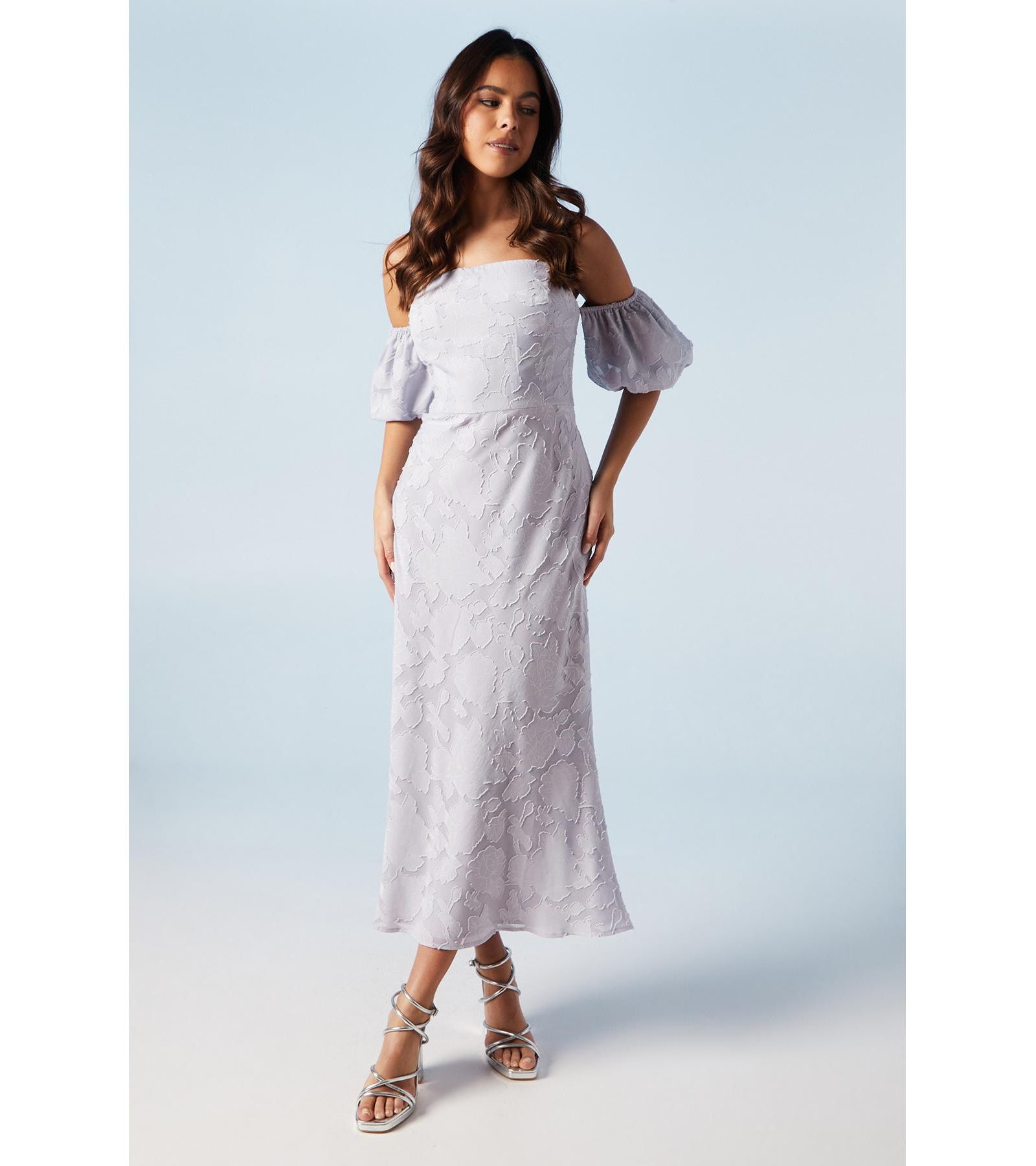 Oasis Women's Puff Sleeve Bridesmaids Midi Dress