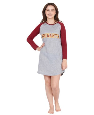 Детская ночная рубашка Harry Potter Hogwarts House Crest Varsity Raglan с длинным рукавом