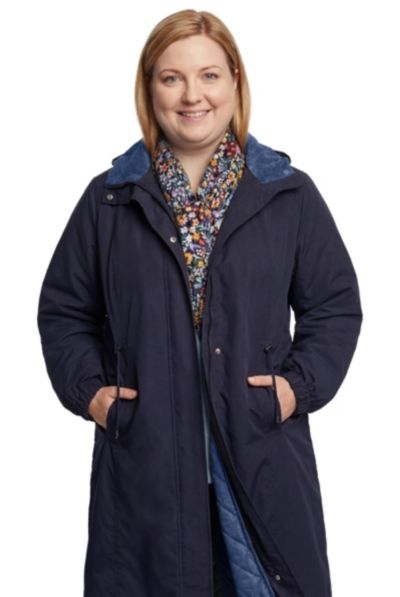 Женская куртка Woman Within Plus Size Long Hooded Taslon Jacket