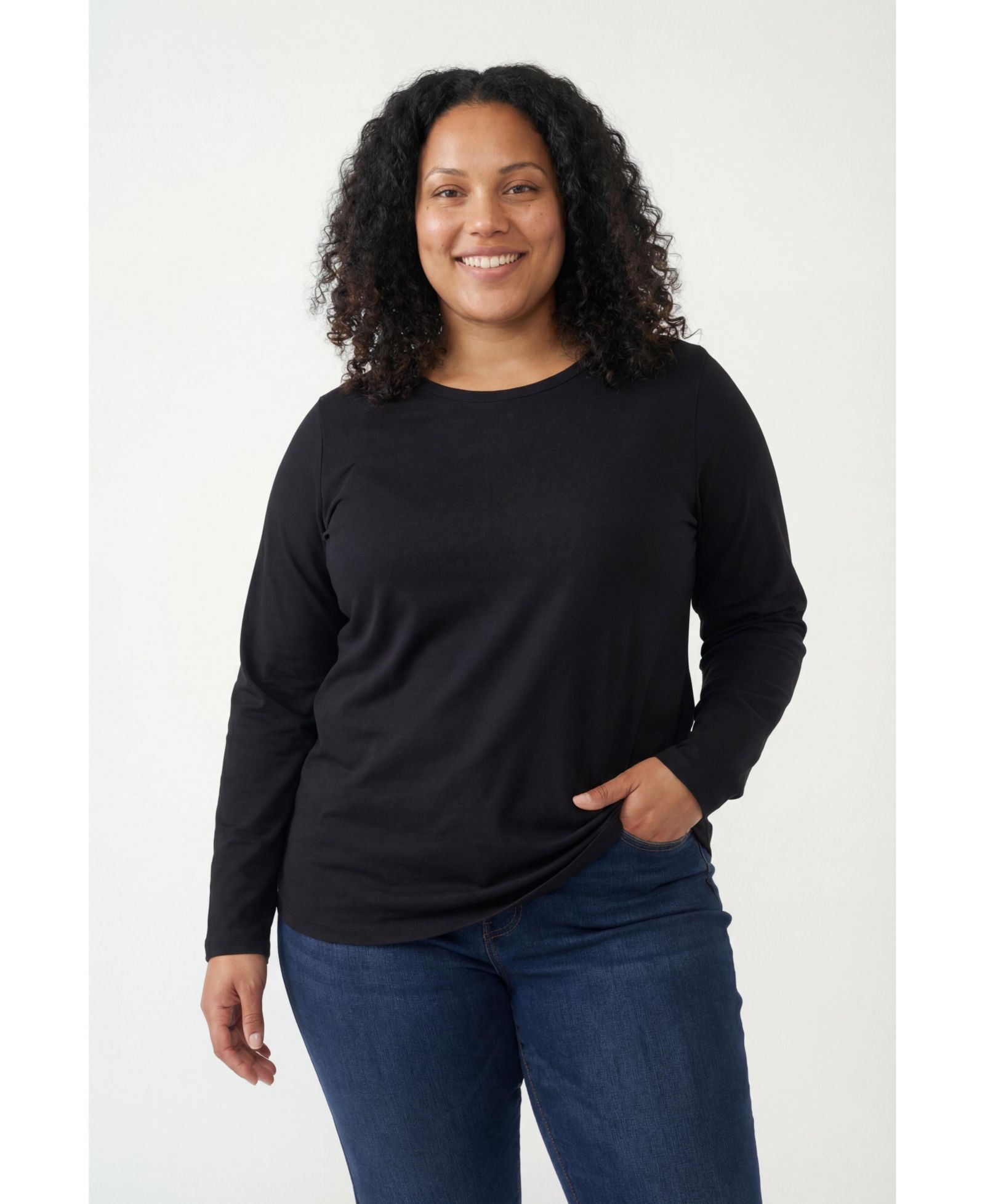 Woman Within Women's Within Perfect Long-Sleeve Crewneck Tee