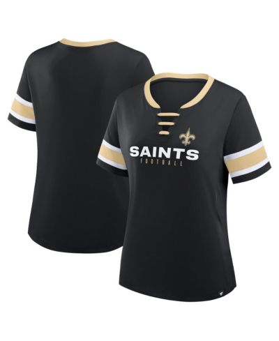 Fanatics Women's Black New Orleans Saints Redzone Draw Play Athena Lace-Up T-Shirt