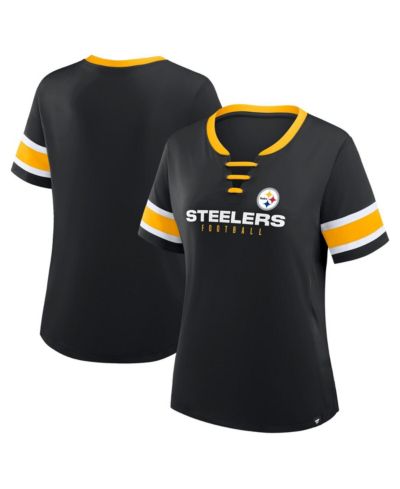 Женская футболка Fanatics Pittsburgh Steelers Redzone, черная, с кружевной отделкой