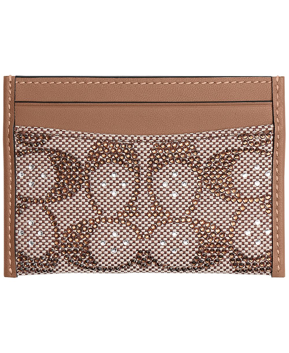 COACH Essential Crystal Signature Jacquard Card Case