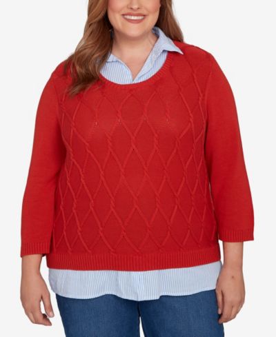 Alfred Dunner Plus Size свитер с узором Sunset Canyon