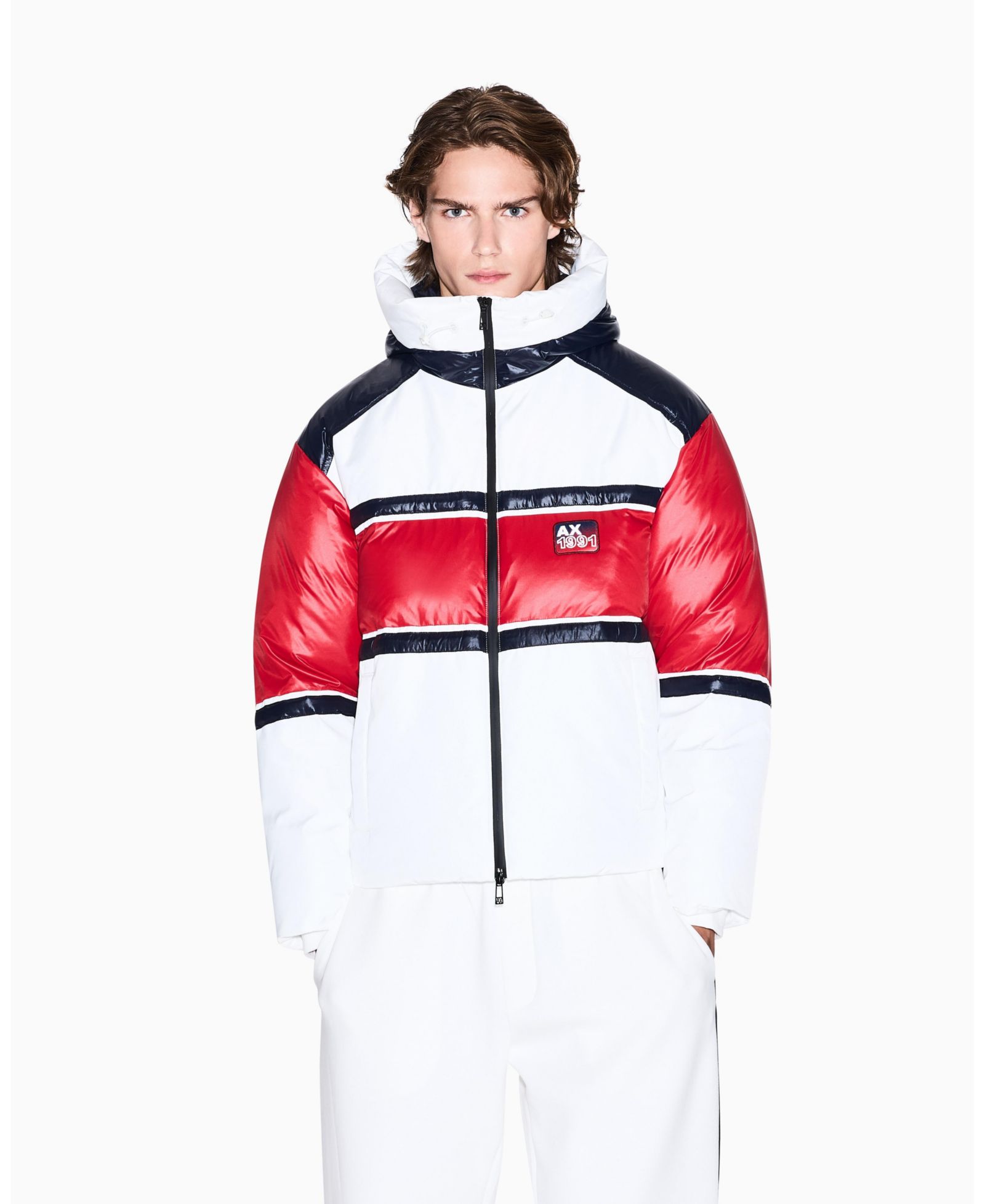 A|X Armani Exchange Men's Color Block Puffer Jacket