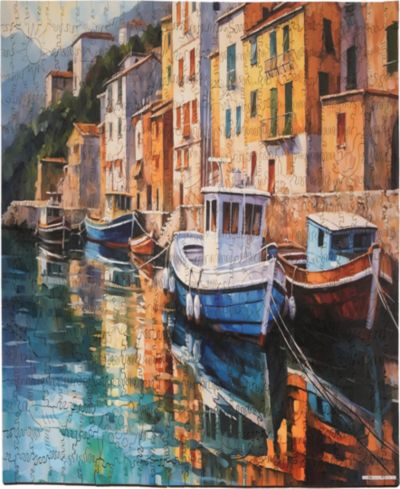 Areyougame.com Wooden Boats at Bay 494-Piece Puzzle, Ages 12+