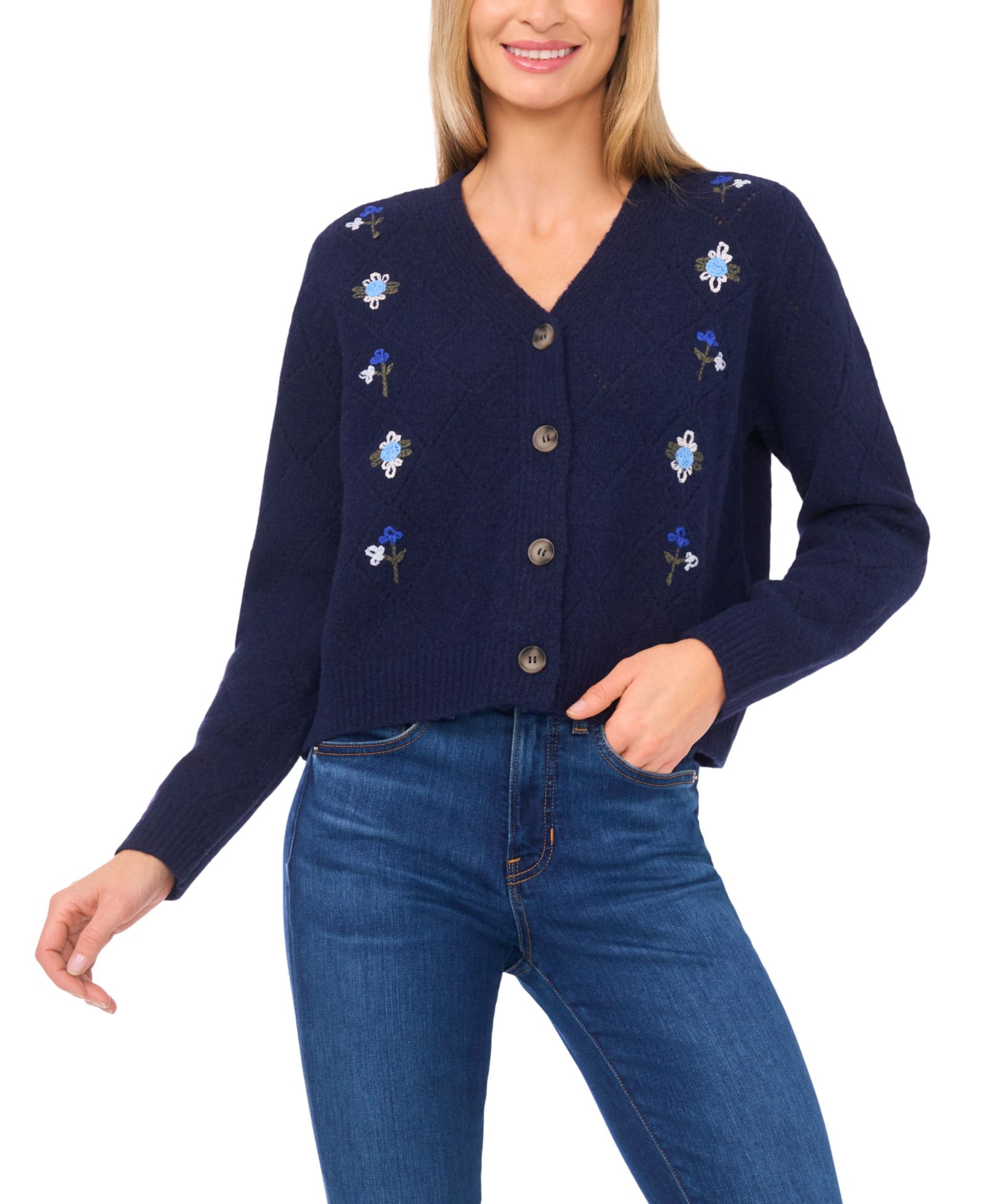 Кардиган CeCe Women's Flower Embroidery Long-Sleeve