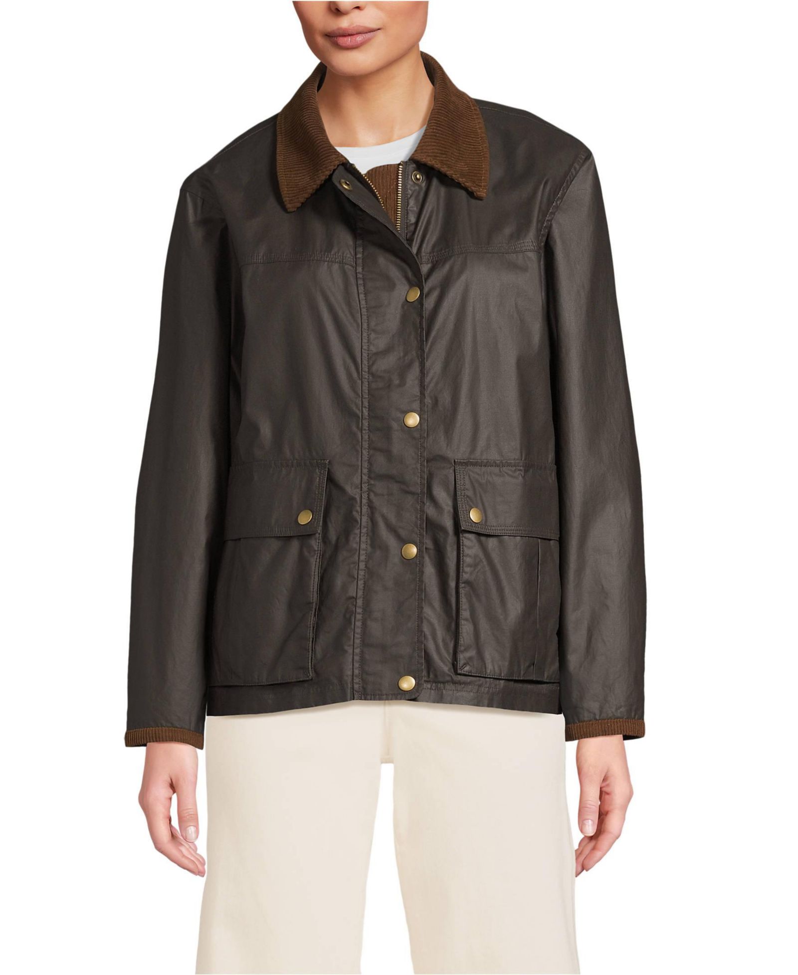 Lands' End Women's Waxed Cotton Barn Jacket