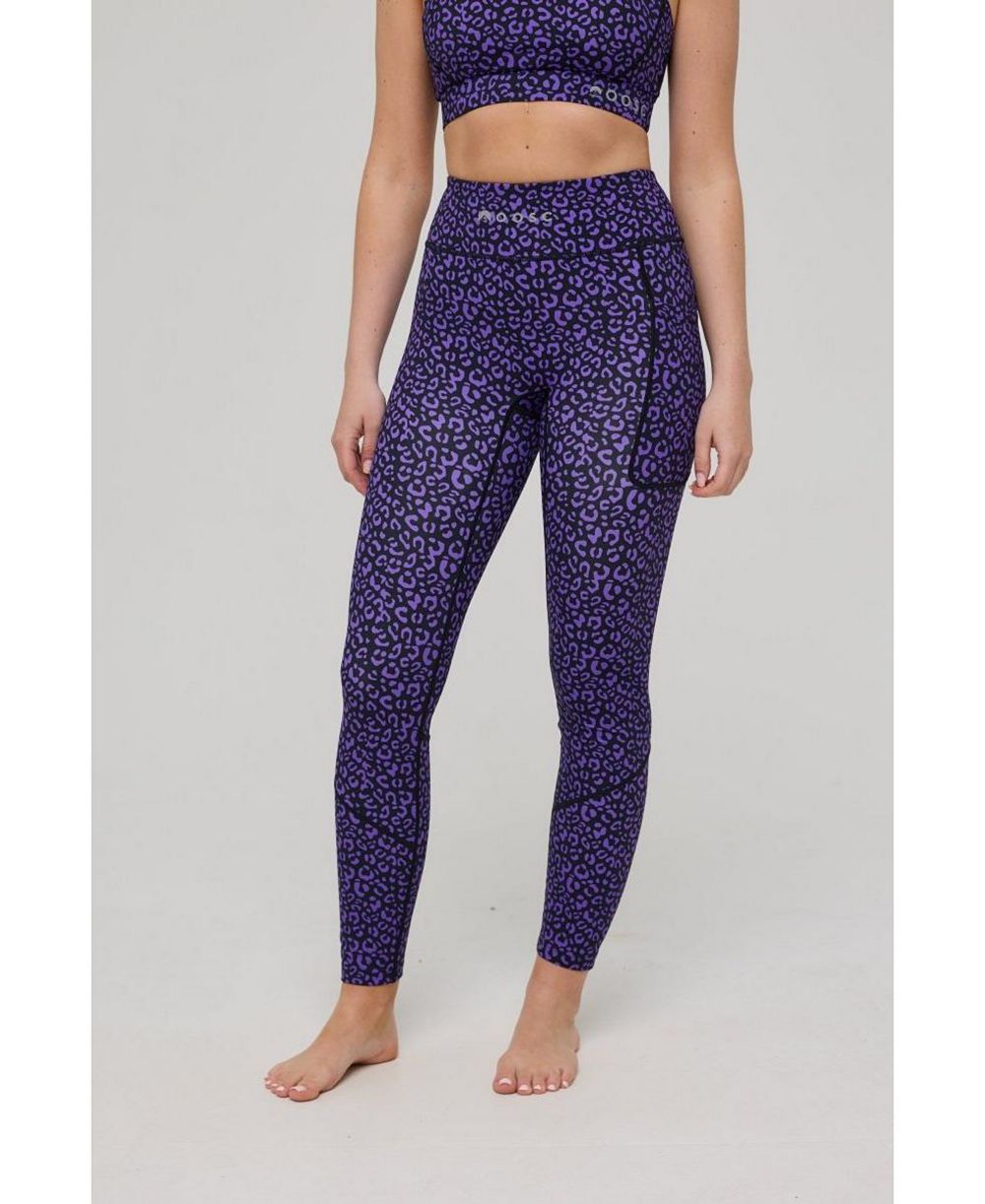 OOSC Women's Infinite High Waisted Leggings - Purple Leopard