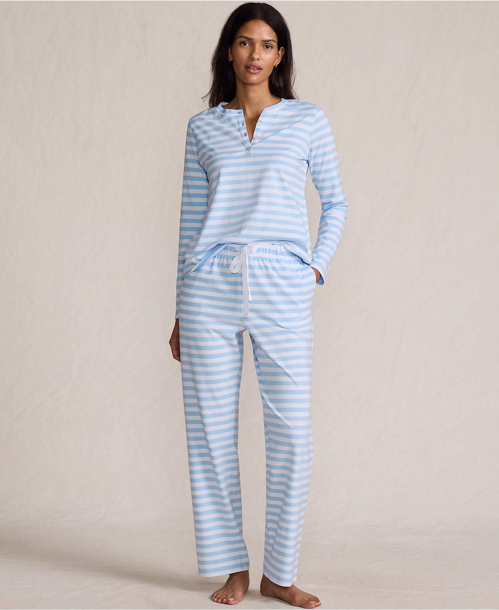 Женский комплект из 2-х предметов Lands' End Knit Pajama Set - Long Sleeve Top and Pants