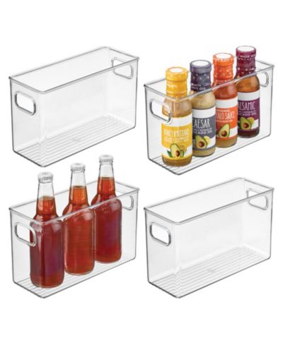 iDesign Set of 4 Pantry Storage Bins with Handles - Clear