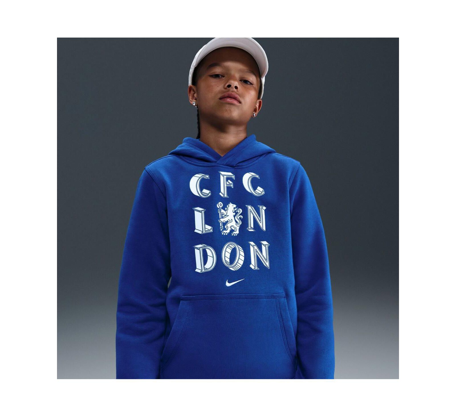 Nike Big Boys and Girls Blue Chelsea Club Hoodie