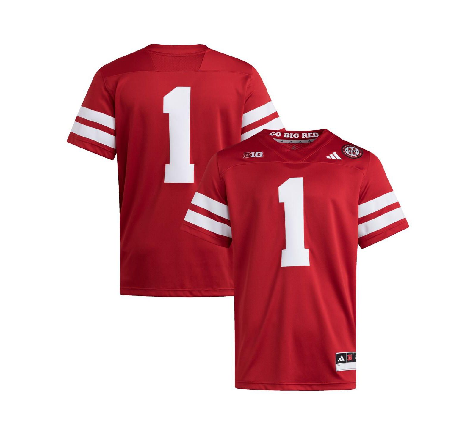 Adidas Men's 1 Scarlet Nebraska Huskers Premier Jersey