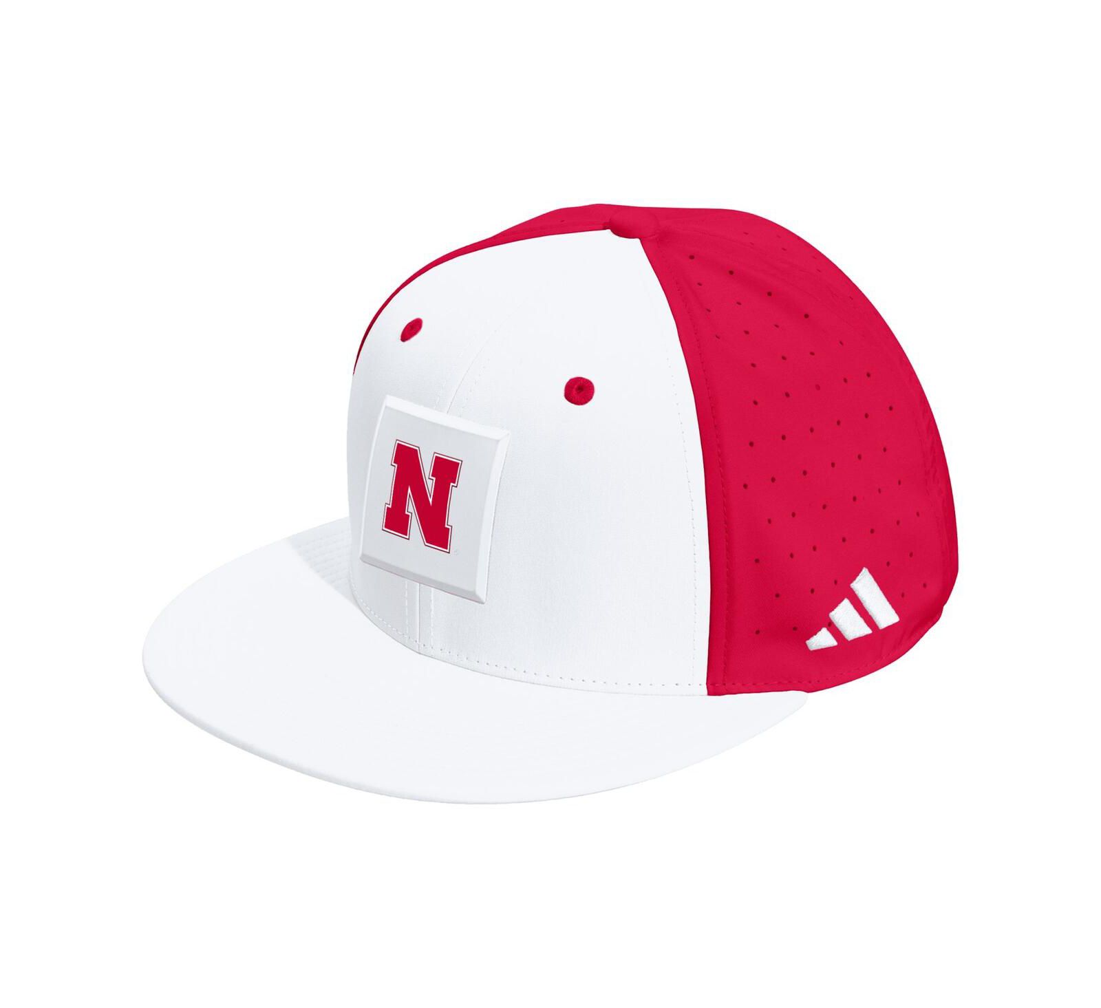 Adidas Men's and Women's White/Scarlet Nebraska Huskers Performance Flat Bill Adjustable Hat